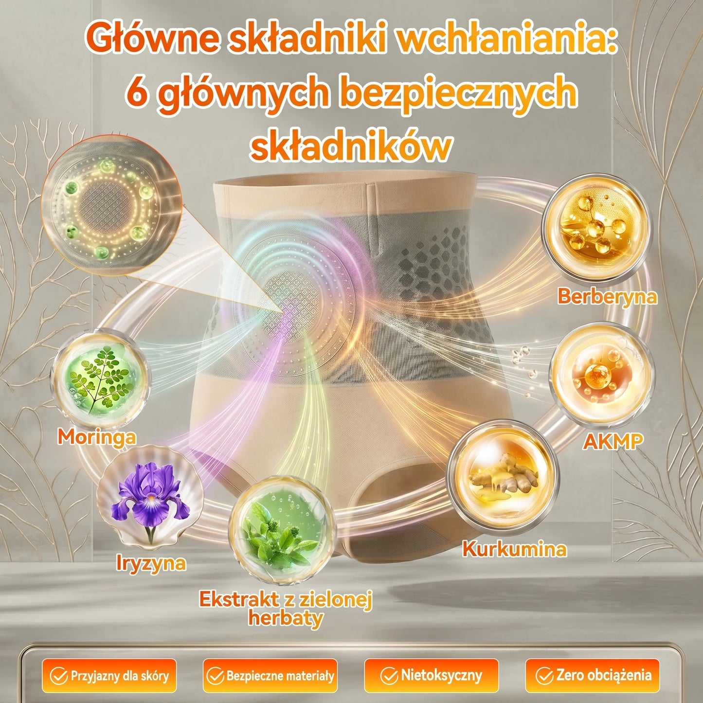 Moringa & Berberine 4-w-1 Mikrotechnologiczne Szorty Modelujące Wspierające modelowanie sylwetki i spalanie tłuszczu