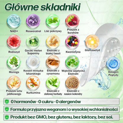 Oficjalny Sklep | 👩‍⚕️🩹 𝐆𝐞𝑒𝐿𝑒𝐦𝐨𝐧® 𝐆𝐥𝐮𝐦ase𝐭𝐢𝐝𝐞 10 𝐰 𝟏 Smukły i Zdrowy Nano Plaster z Mikronakłuciami 🇵🇱(Tylko raz dziennie, widoczne zmiany już w 7 dni)✅ Na otyłość, 🅛🅞🅞🅢🅔 🅢🅚🅘🅝 wiotką skórę, cukrzycę, bezdech senny, problemy ze stawami i wiele więcej