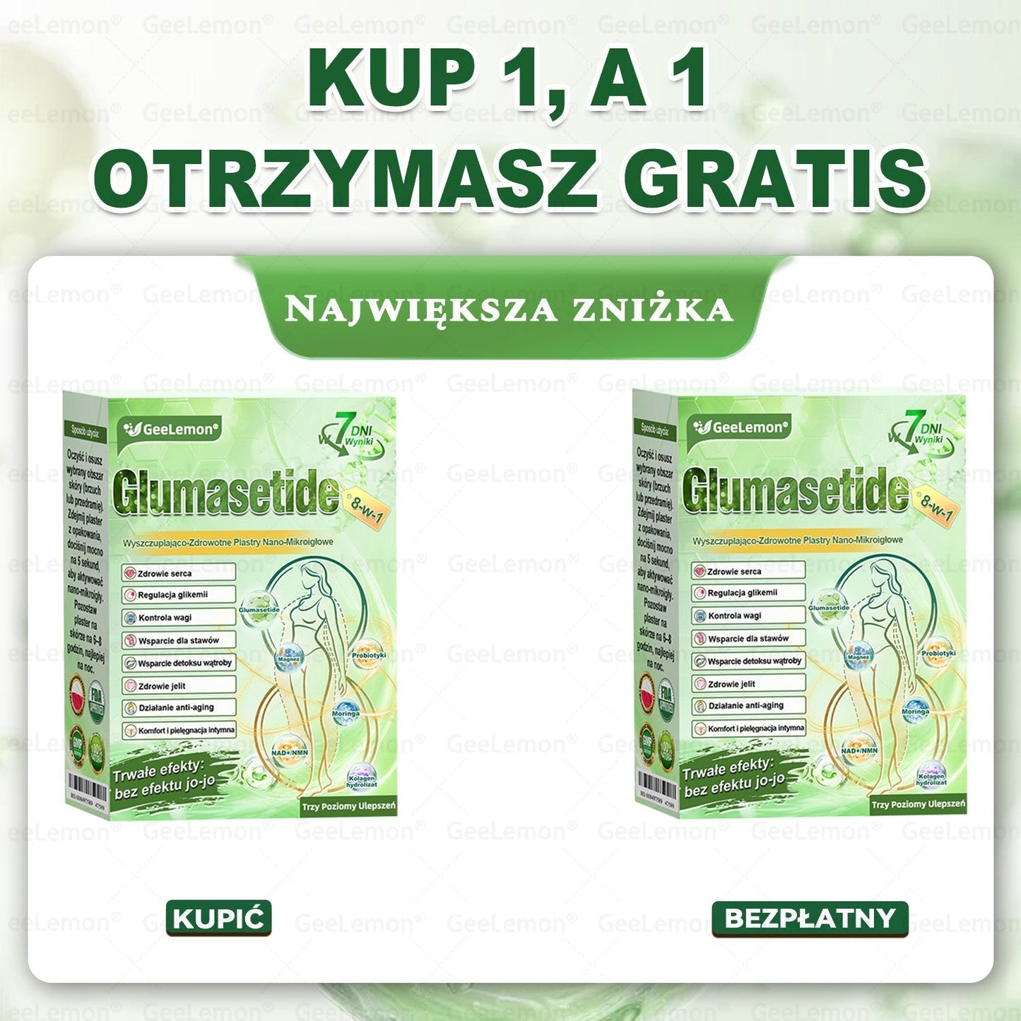Oficjalny Sklep | 👩‍⚕️🩹 𝐆𝐞𝑒𝐿𝑒𝐦𝐨𝐧® 𝐆𝐥𝐮𝐦ase𝐭𝐢𝐝𝐞 10 𝐰 𝟏 Smukły i Zdrowy Nano Plaster z Mikronakłuciami 🇵🇱(Tylko raz dziennie, widoczne zmiany już w 7 dni)✅ Na otyłość, 🅛🅞🅞🅢🅔 🅢🅚🅘🅝 wiotką skórę, cukrzycę, bezdech senny, problemy ze stawami i wiele więcej