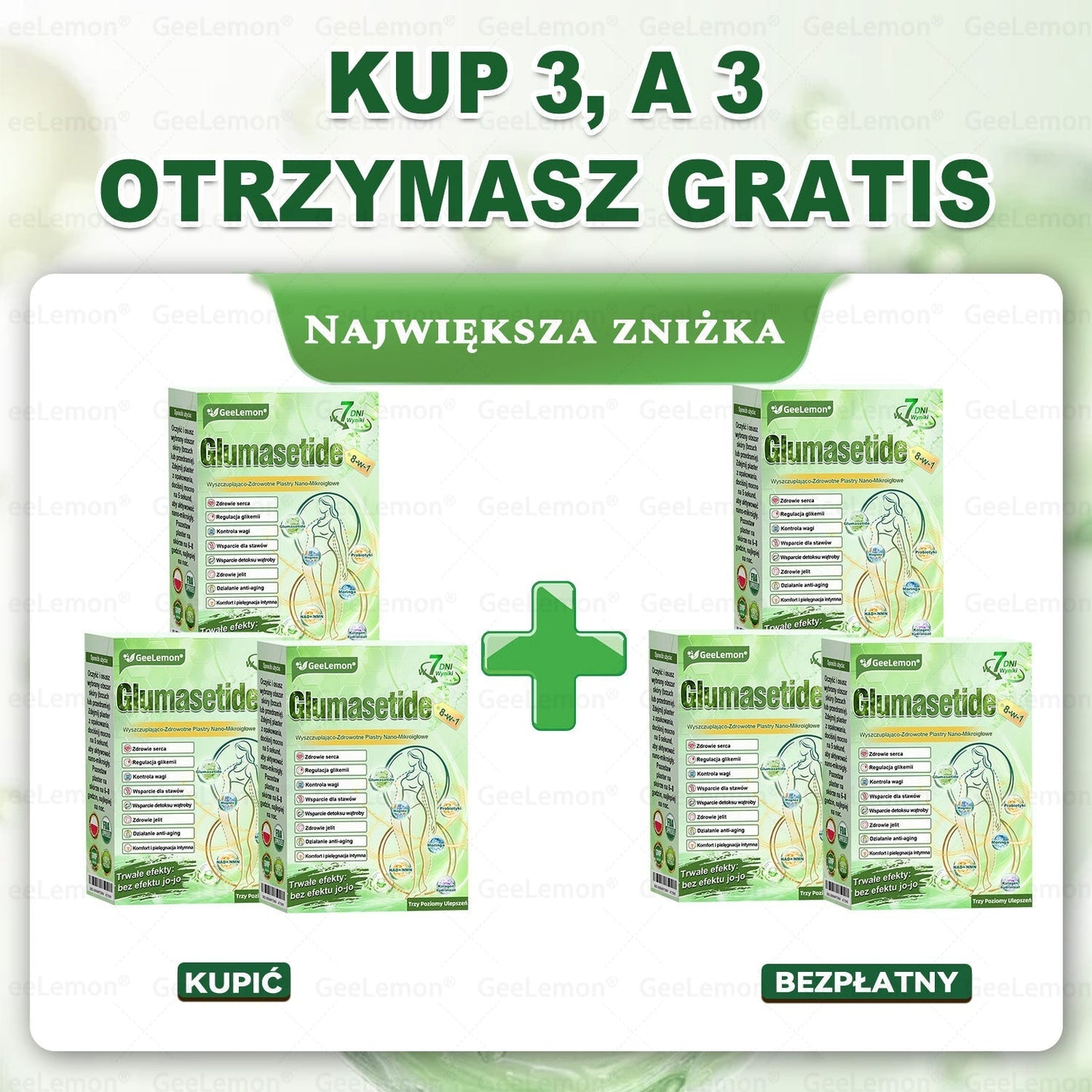 Oficjalny Sklep | 👩‍⚕️🩹 𝐆𝐞𝑒𝐿𝑒𝐦𝐨𝐧® 𝐆𝐥𝐮𝐦ase𝐭𝐢𝐝𝐞 10 𝐰 𝟏 Smukły i Zdrowy Nano Plaster z Mikronakłuciami 🇵🇱(Tylko raz dziennie, widoczne zmiany już w 7 dni)✅ Na otyłość, 🅛🅞🅞🅢🅔 🅢🅚🅘🅝 wiotką skórę, cukrzycę, bezdech senny, problemy ze stawami i wiele więcej